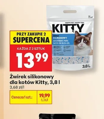 Żwirek silikonowy dla kotów Kitty promocja w Biedronka