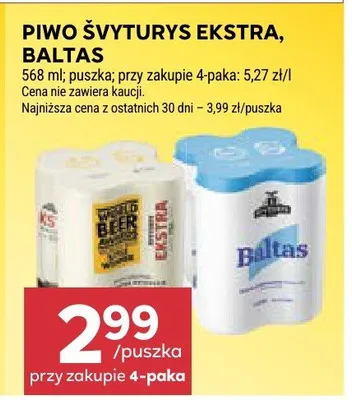 Piwo Švyturys Ekstra Baltas promocja w Stokrotka