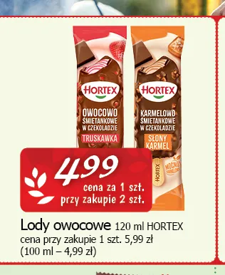 Lody owocowe Hortex promocja w CEZAR Delikatesy