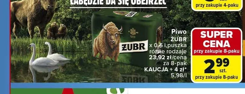 Piwo Żubr 8-pak 0,5l promocja w Carrefour