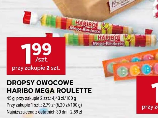 Dropsy owocowe Haribo Mega Roulette promocja w Stokrotka
