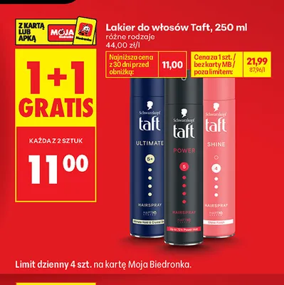 Lakier do włosów Taft promocja w Biedronka