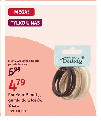 Gumki do włosów For Your Beauty promocja w Rossmann