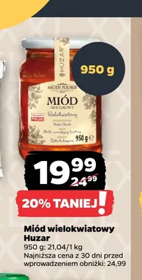 Miód wielokwiatowy Huzar promocja w Netto