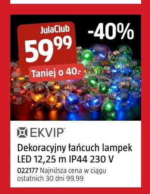 Dekoracyjny łańcuch lampek Ekvip promocja w Jula