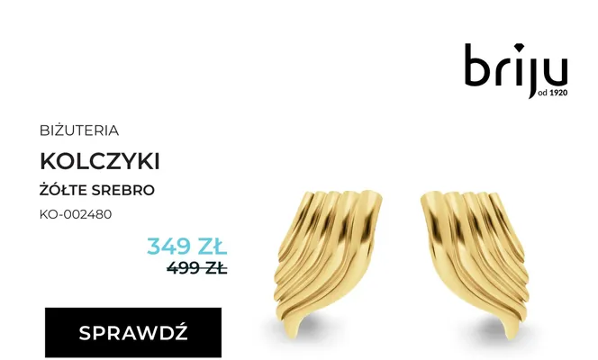 Kolczyki Briju żółte srebro KO-002480 promocja w Briju