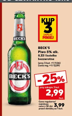 Piwo 5% alk. Beck's promocja w Kaufland