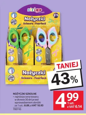 Nożyczki szkolne Strigo promocja w Selgros
