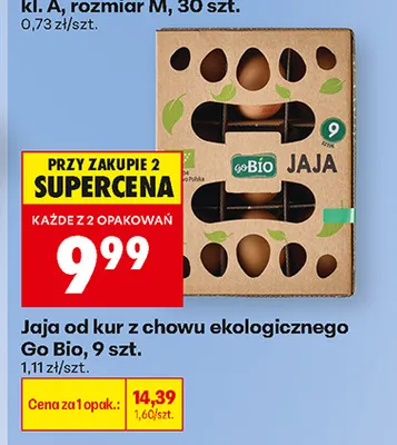 Jajka kurze od kur z chowu ekologicznego Go Bio promocja w Biedronka