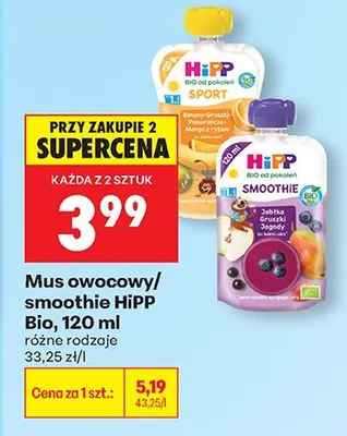 Mus owocowy Bio promocja w Biedronka