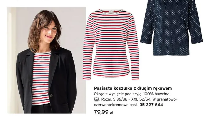 Pasiasta koszulka z długim rękawem Tchibo promocja w Tchibo