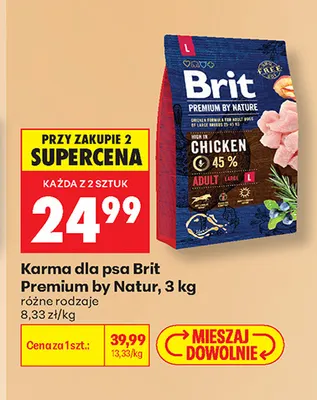 Karma dla psa Brit Premium by Nature promocja w Biedronka