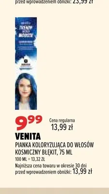 Pianka koloryzująca do włosów Venita Kosmiczny Błękit promocja w Drogerie Natura