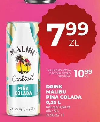 Drink Malibu Piña Colada promocja w Duży Ben