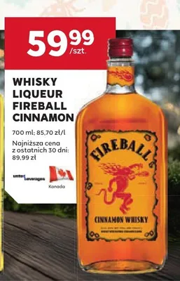 Whisky liqueur Fireball Cinnamon promocja w Stokrotka