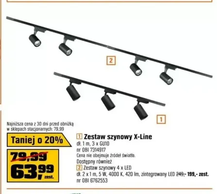 Zestaw szynowy X-Line promocja w OBI