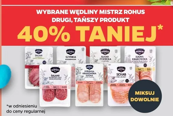 Wybrane wędliny DRUGA -40% Mistrz Rohus promocja w Netto