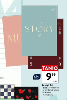 Zeszyt A4 60 kartek w kratkę z uszlachetnieniem Interdruk promocja w Intermarche