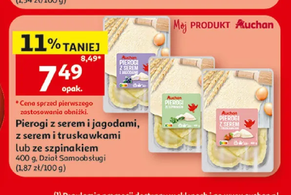 Pierogi ze szpinakiem Auchan promocja w Auchan