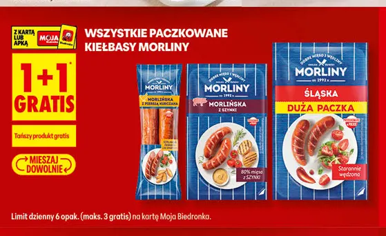 Kiełbasa śląska Morliny Duża Paczka promocja w Biedronka