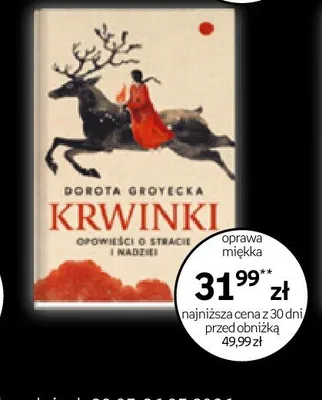 Książka Dorota Groyecka Krwinki Opowieści o stracie i nadziei oprawa miękka promocja w Empik