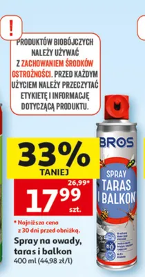Spray na owady taras i balkon Bros promocja w Auchan