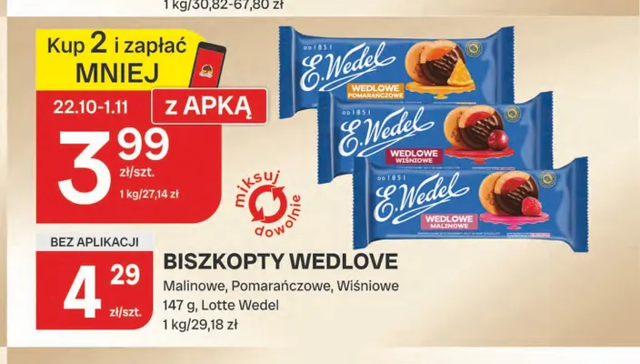 Biszkopty Wedlove pomarańczowe E.Wedel promocja w Chorten