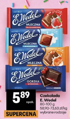 Czekolada mleczna jagodowa E. wedel promocja w Delikatesy Centrum