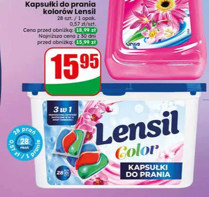 Kapsułki do prania kolorów Lensil Color 3w1 promocja w Dino