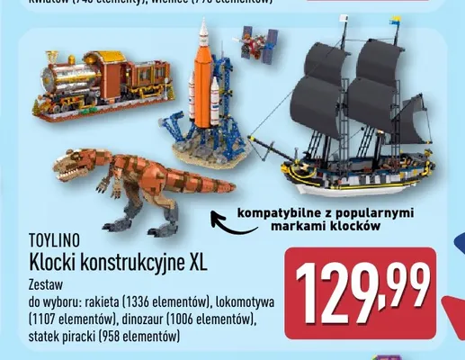 Klocki konstrukcyjne XL rakieta Toylino promocja w Aldi