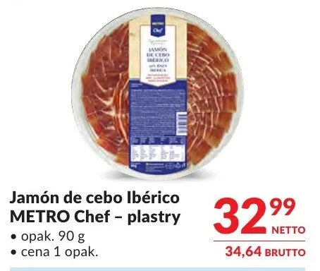 Jamón de cebo Ibérico METRO Chef – plastry promocja w Makro