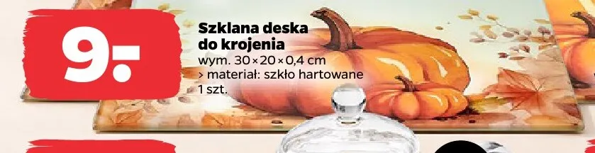 Szklana deska do krojenia 30x20x0,4 cm promocja w Netto