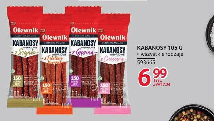 Kabanosy wieprzowe z Szynki Olewnik promocja w Selgros