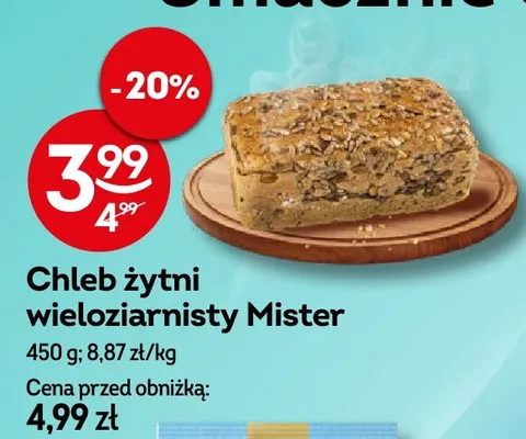 Chleb żytni wieloziarnisty Mister promocja w Żabka