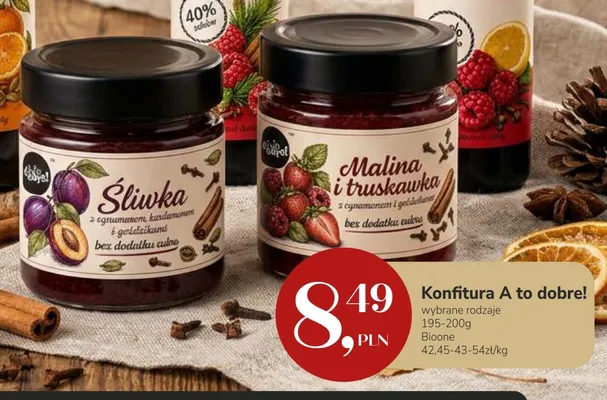 Konfitura śliwka z cynamonem kardamonem i goździkami bez dodatku cukru A to dobre! promocja w Market Point