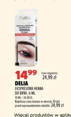Ekspresowa henna do brwi Delia promocja w Drogerie Natura
