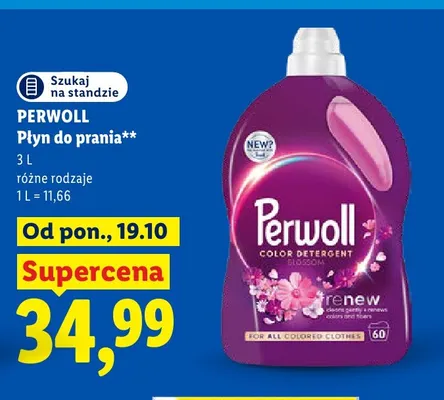 Płyn do prania Perwoll Renew Color Blossom promocja w Lidl
