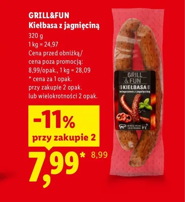 Kiełbasa z jagnięciną Grill & Fun promocja w Lidl
