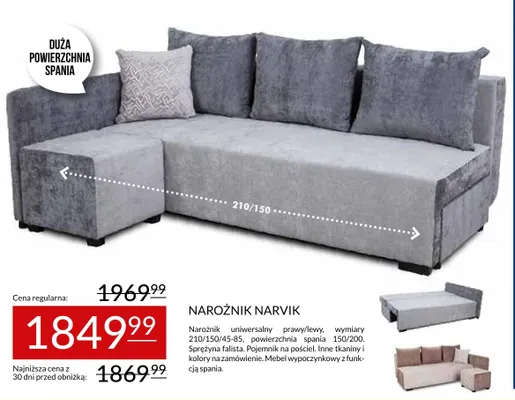 Narożnik Narvik promocja w Abra Meble