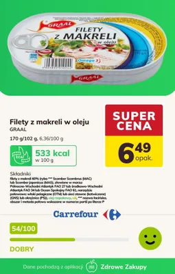 Filety z makreli w oleju promocja w Carrefour