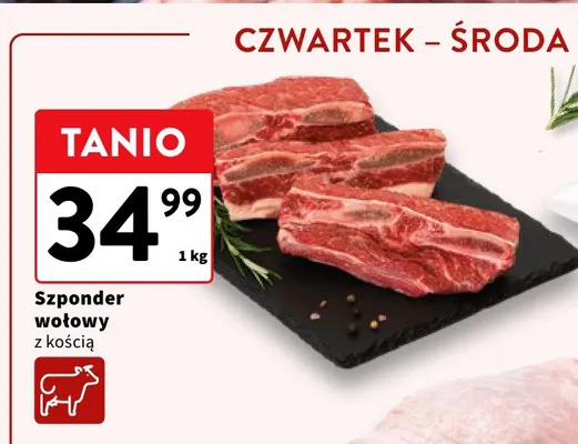 Szponder wołowy z kością promocja w Intermarche