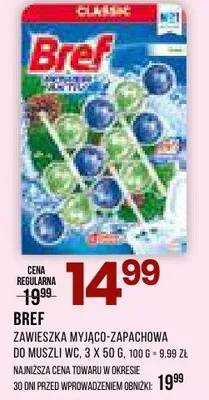Zawieszka myjąco-zapachowa do muszli WC Bref Classic 3x50g promocja w Drogerie Natura