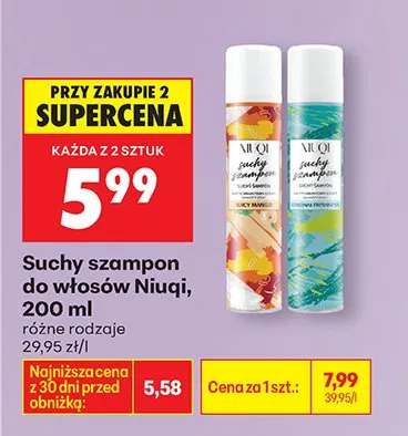 Suchy szampon do włosów różne rodzaje promocja w Biedronka