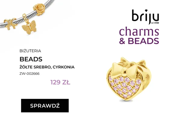 Zawieszka beads Briju żółte srebro cyrkonia ZW-002666 promocja w Briju