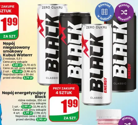 Napój energetyzujący Black Energy promocja w Dino
