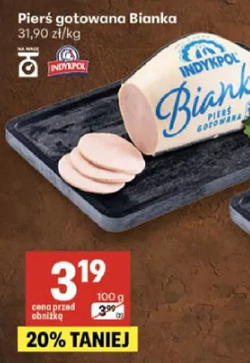 Pierś gotowana Bianka promocja w Delikatesy Centrum