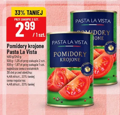 Pomidory krojone Pasta La Vista promocja w POLOmarket