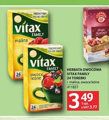 Herbata owocowa Vitax Family owoce leśne promocja w Selgros