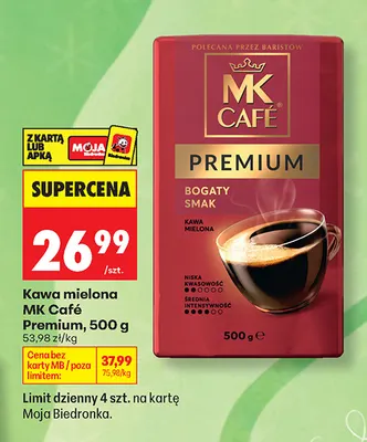 Kawa mielona MK Café Premium promocja w Biedronka