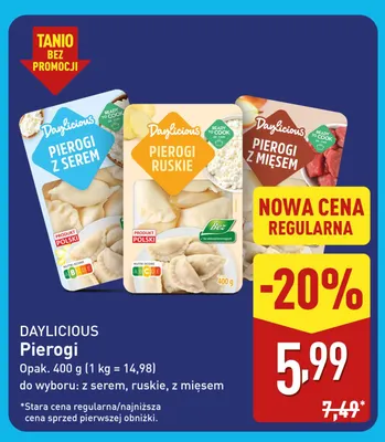 Pierogi ruskie Daylicious promocja w Aldi